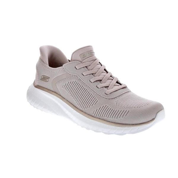 Zapatillas Skechers zapatos Mujer modelo Bobs Squad Slip-ins Beige Elástico