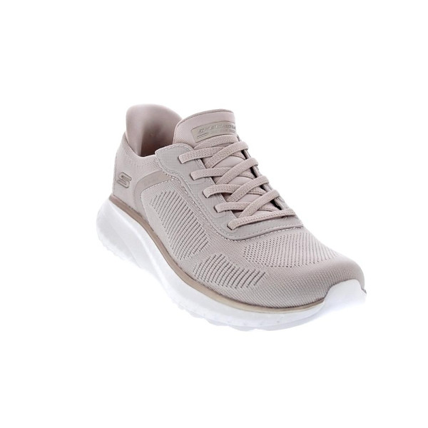 Zapatillas Skechers zapatos Mujer modelo Bobs Squad Slip-ins Beige Elástico