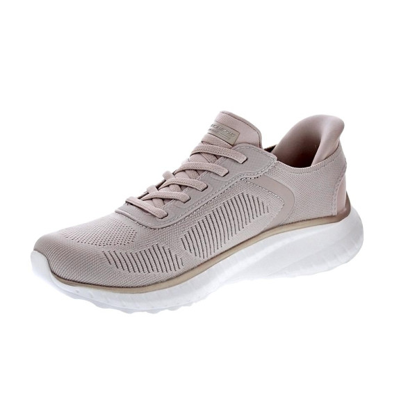Zapatillas Skechers zapatos Mujer modelo Bobs Squad Slip-ins Beige Elástico