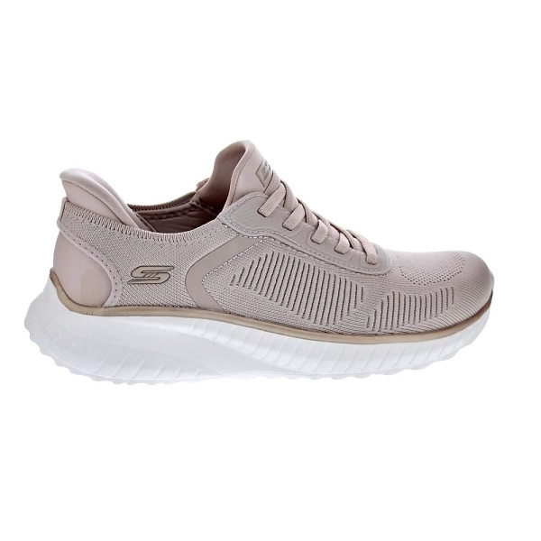Zapatillas Skechers zapatos Mujer modelo Bobs Squad Slip-ins Beige Elástico