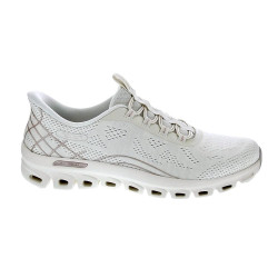 Zapatillas Skechers zapatos Mujer modelo Glide Step Slip-ins Beige Elástico