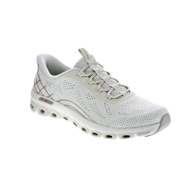Zapatillas Skechers zapatos Mujer modelo Glide Step Slip-ins Beige Elástico