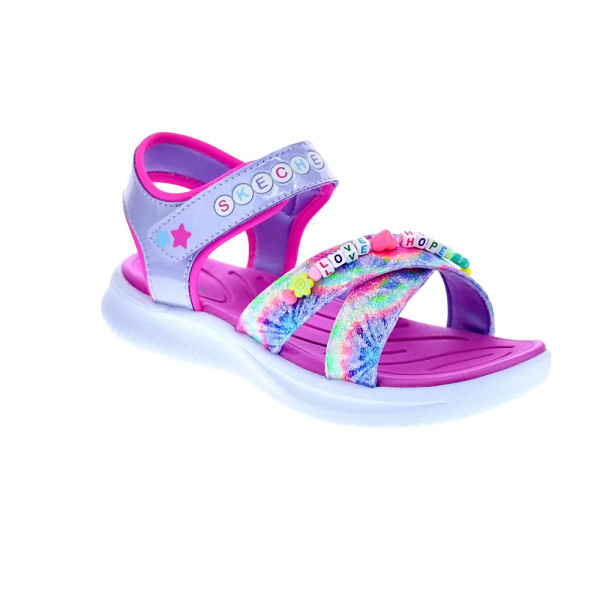 Sandalias Skechers zapatos Niña modelo Jumpsters Plata 