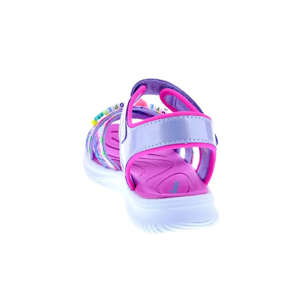 Sandalias Skechers zapatos Niña modelo Jumpsters Plata 