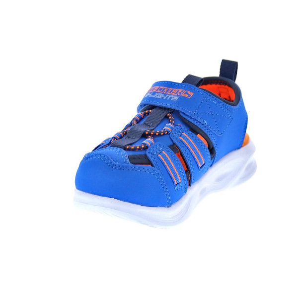 Sandalias Skechers zapatos Niño modelo Sola Glow Azul 
