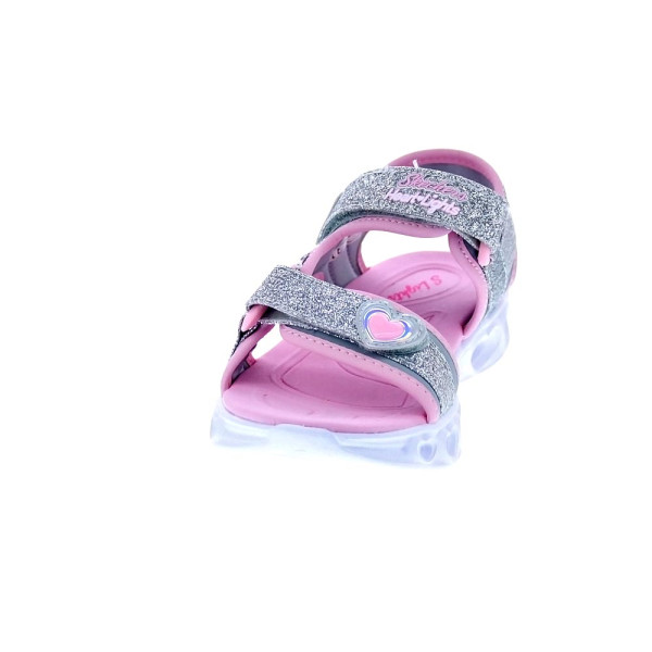 Sandalias Skechers zapatos Niña modelo Heart Lights Plata 
