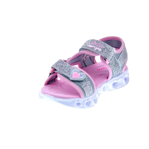 Sandalias Skechers zapatos Niña modelo Heart Lights Plata 