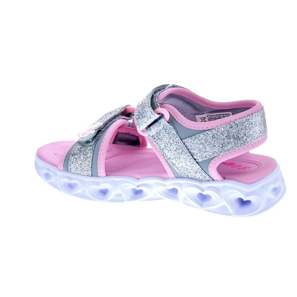 Sandalias Skechers zapatos Niña modelo Heart Lights Plata 
