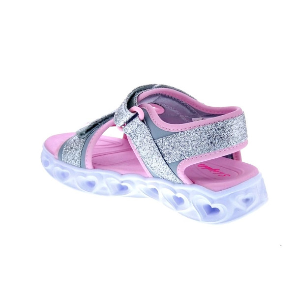 Sandalias Skechers zapatos Niña modelo Heart Lights Plata 