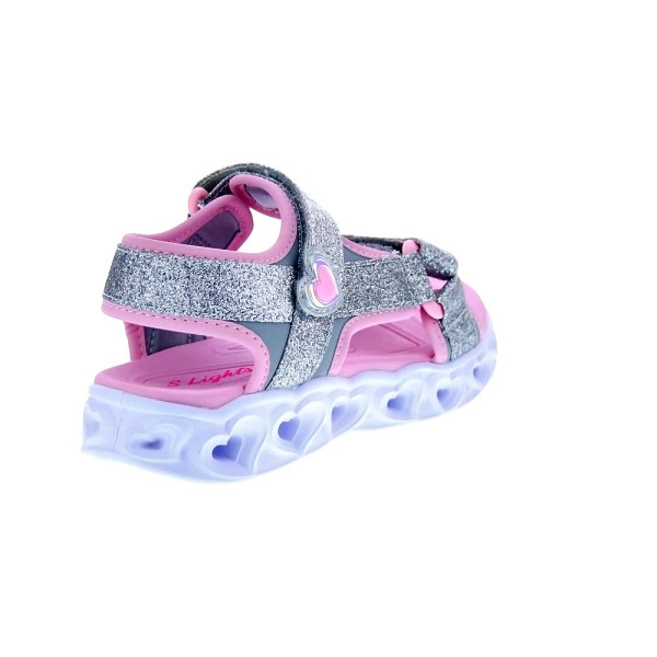 Sandalias Skechers zapatos Niña modelo Heart Lights Plata 