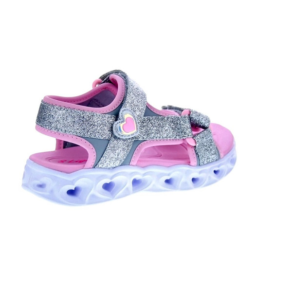 Sandalias Skechers zapatos Niña modelo Heart Lights Plata 