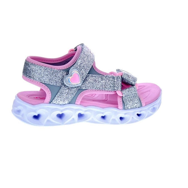 Sandalias Skechers zapatos Niña modelo Heart Lights Plata 